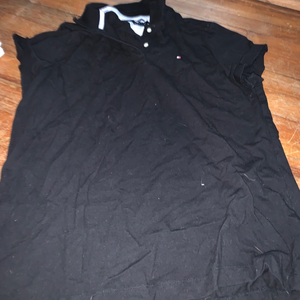 black tommy hilfiger polo